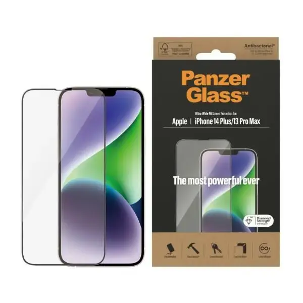 PanzerGlass Ultra-Wide Fit iPhone 14 Plus | 13 Pro Max 6,7" Screen Protection Antibacterial 2773
