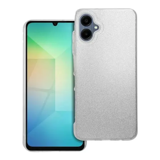 Shining maciņš telefonam Samsung Galaxy A06 sudraba krāsā