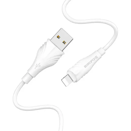 Borofone BX18 andmeedastus- ja laadimiskaabel | USB-A kuni Lightning | 10W | 1m | valge