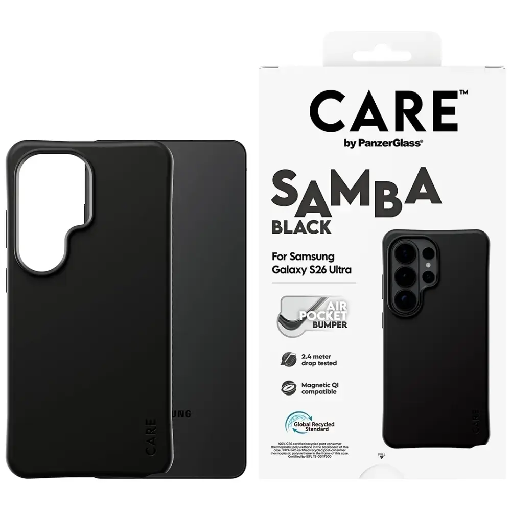 CARE by PanzerGlass Samba Black Qi maciņš telefonam Samsung Galaxy S26 Ultra (S948) melns