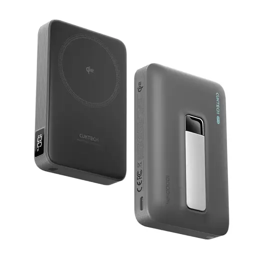 Внешний аккумулятор (powerbank) Cuktech WPB100 with Stand | 10 000 мА·ч | 30 Вт | MagSafe | чёрный