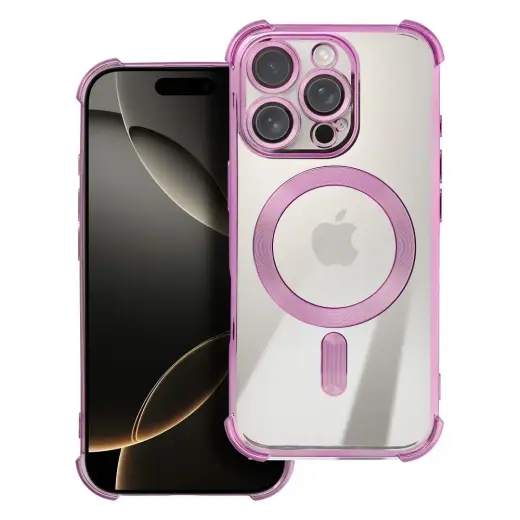Antishock Electro telefono dėklas su MagSafe palaikymu iPhone 17 Pro Max violetinis
