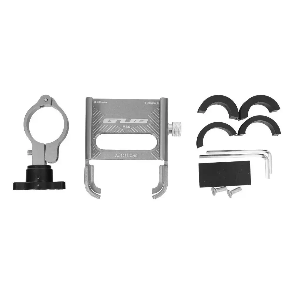 GUB bike holder for mobile phone P30 Aluminium silver