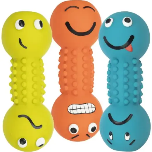 Dog toy - Trixie Smiley dumbbell, latex, 19 cm, 1 piece