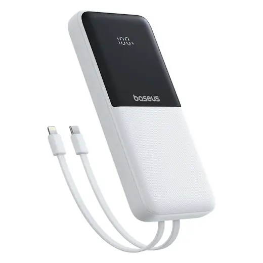 Baseus Lipow väline akupank (powerbank) | 10 000 mAh | 22.5W | USB-A, USB-C | white