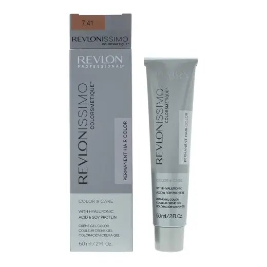 Revlon, Revlonissimo Colorsmetique, Permanent Hair Dye, 7.41 Hazel Blonde, 60 ml