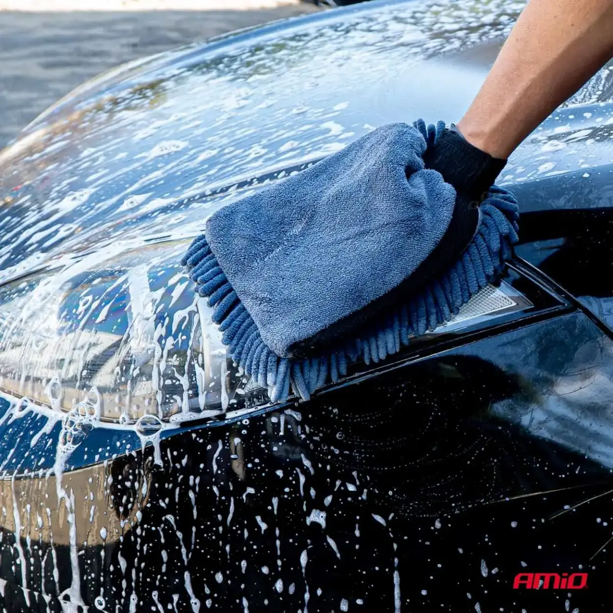 Microfiber glove and drying towel 94/800gsm 20x26/60x90cm AMIO-04489