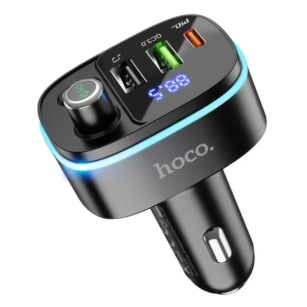 Car transmitter bluetooth Hoco 2 x USB A + USB C QC3.0 PD 20W E62 black
