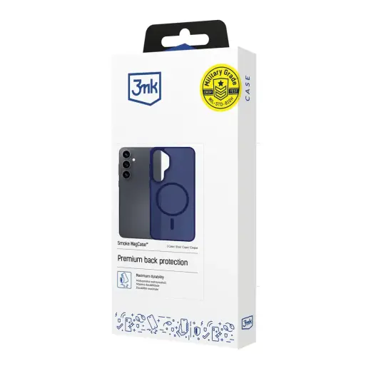 3mk Smoke MagCase maciņš ar MagSafe atbalstu telefonam Samsung Galaxy S25 Ultra (S938) zils caurspīdīgs