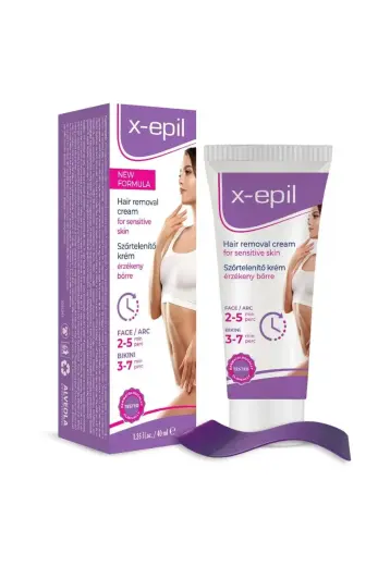 X-Epil, X-Epil, Silky Finish, Hair Removal Cream, For Sensitive Skin, For Underarms & Bikini Area, 40 ml