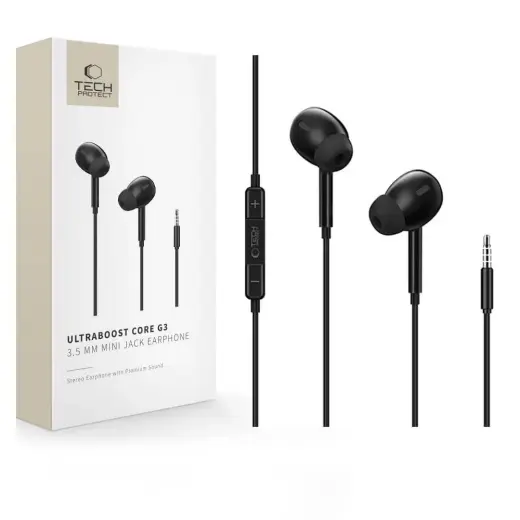 TECH-PROTECT ULTRABOOST MINI JACK EARPHONE CORE G3 BLACK