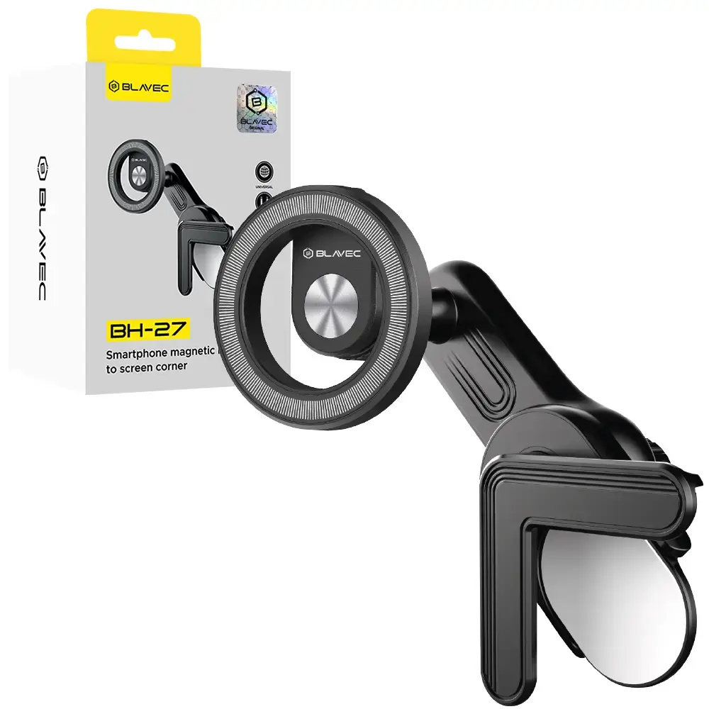 Blavec BH-27 magnetic car phone holder with 16-27 mm clamp MagSafe compatible black