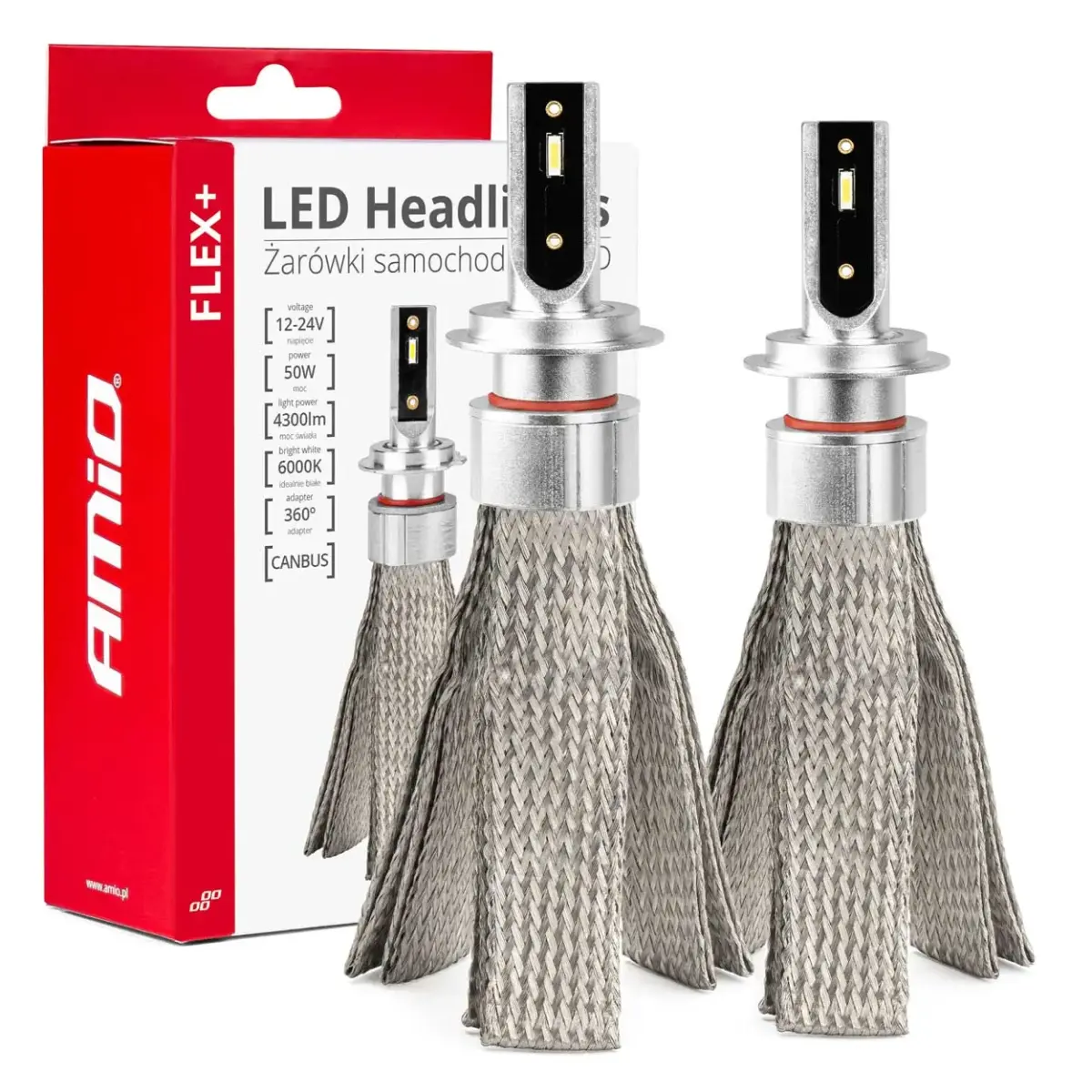 LED Headlights FLEX+ Series H7 canbus 6000K 12-24V AMIO-03659