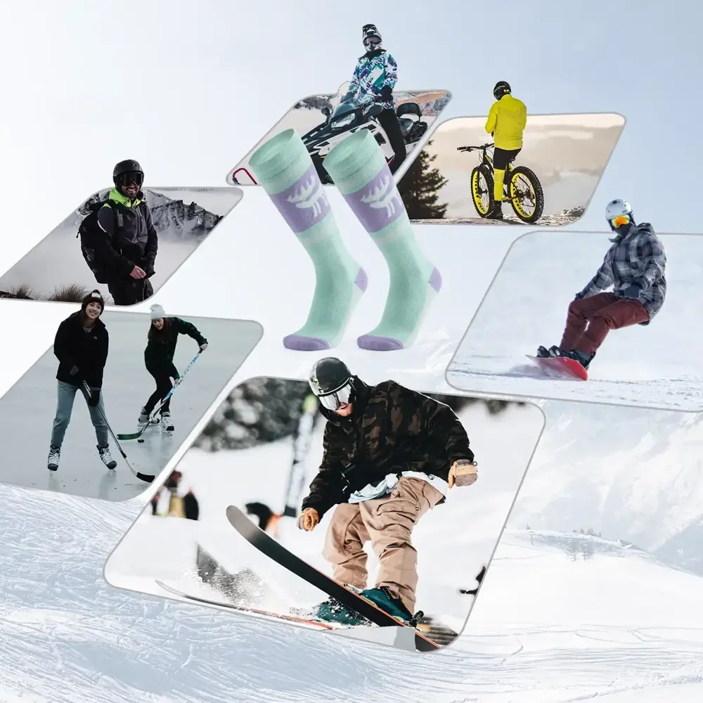 Qunature 037201 ski socks size 37-42 (S/M) - purple-green