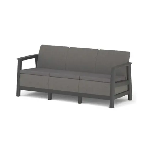 Trivietė sodo sofa „Scandi Linea“, pilka