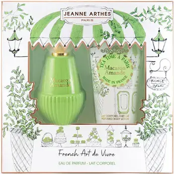 Jeanne Arthes Tea Time A Paris Macaron Amande Gift Set EDP 100 ml and body lotion 150 ml 100ml