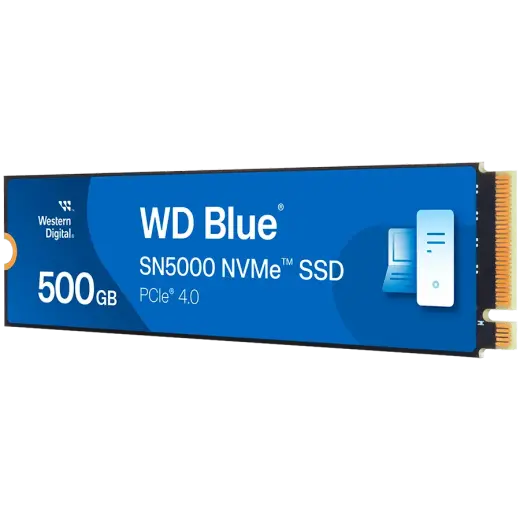 SSD  SANDISK Blue SN5000 500GB M.2 2280 PCIe Gen4 x4 NVMe TLC, Read/Write: 5000/4000 MBps, IOPS 480K/770K, TBW: 300