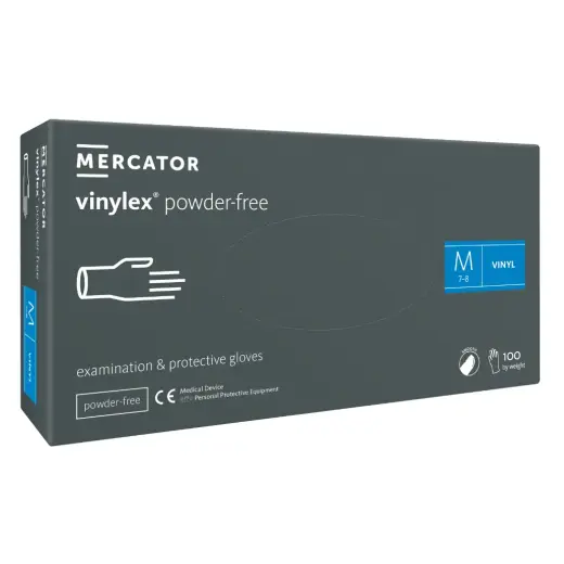 Cimdi vinila VINYLEX, bez pūdera, caursp., M izm., 100gab