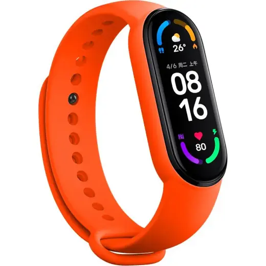 Fusion viedpulksteņa siksniņa priekš Xiaomi Mi Band 5/6/7 | silikons | oranža