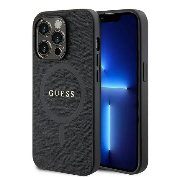 Guess GUHMP15XPSAHMCK iPhone 15 Pro Max 6.7" czarny|black hardcase Saffiano MagSafe