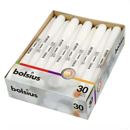 Table candle 1pc. 245/24mm white