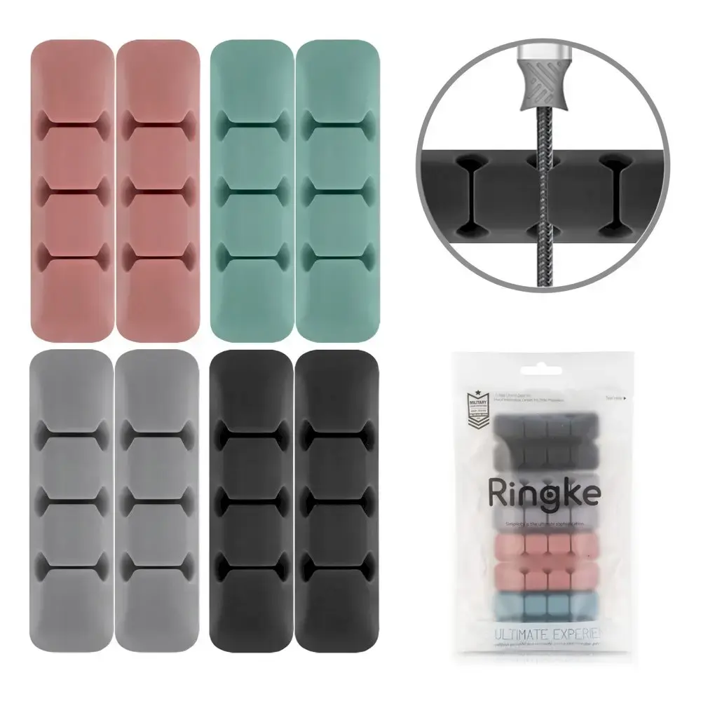 Ringke set 8x silicone self-adhesive cable organizer organizer cable clip holder multicolour (ACOR0003)