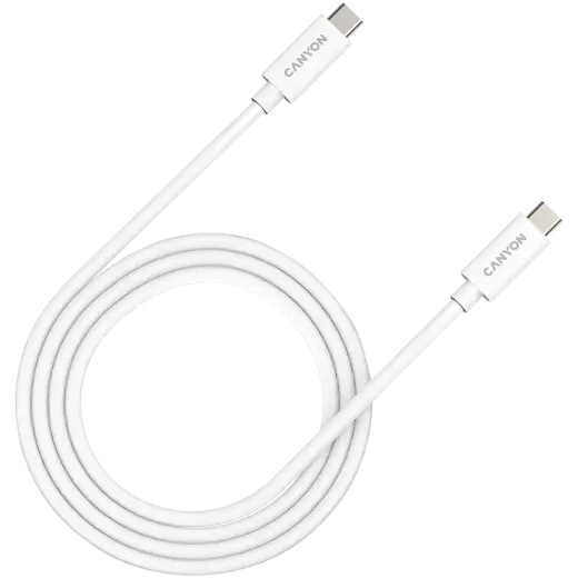 Canyon UC-44, U4-CC-5A1M-E datu pārraides un uzlādes vads | USB-C uz USB-C | 240W | 1m | balts
