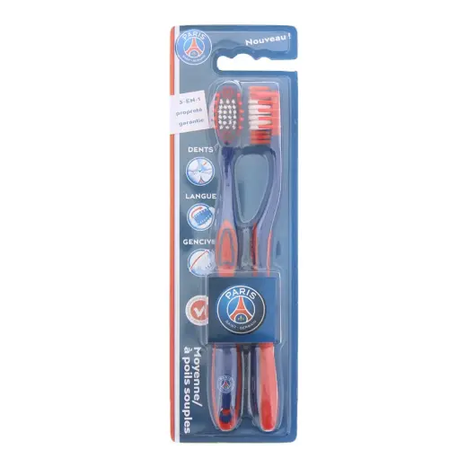 Set Duo, Epl, Paris Saint-Germain, Toothbrush, Blue & Red, 2 pcs