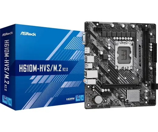 ASRock Motherboard H610M-HVS|M.2 R2.0 - Micro ATX - Socket LGA1700 - AMD H610