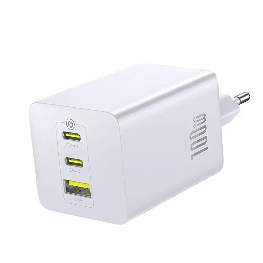 Baseus EnerFill FE11 tīkla lādētājs | 100W | USB-C, USB-A | balts