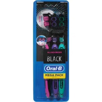 Oral B Allrounder Black Medium Toothbrush 1ml