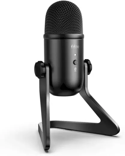 Fifine K678 microphone for gaming | podcasts | streams black + holder