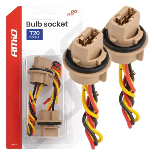 Bulb socket T20 LED 12V W21/5W WY21/5W W3x16q 7443 2szt. AMIO-04834
