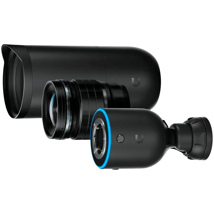 Ubiquiti UVC-AI-DSLR-LD optical sensor 4K (8MP) video resolution, Wide aperture M4/3 f/1.2 prime lens included, Connect and power using PoE+