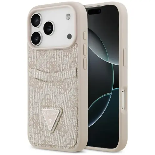 Case Guess 4G Double Card Triangle for    iPhone 18 Pro / 17 Pro pink