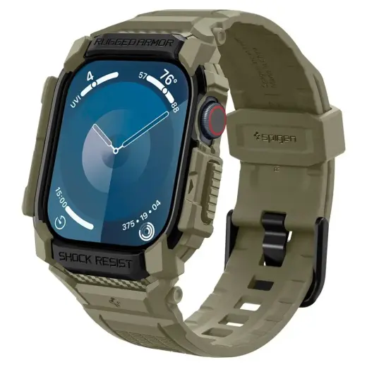 Spigen Rugged Armor Pro smartwatch strap for Apple Watch 10 (46 mm) | Plastic | green
