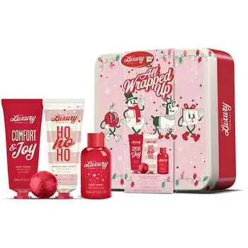 "Christmas Body Care Set in a Tin (Christmas Sweets, Cocoa & Vanilla) - Body care gift set in a tin."
