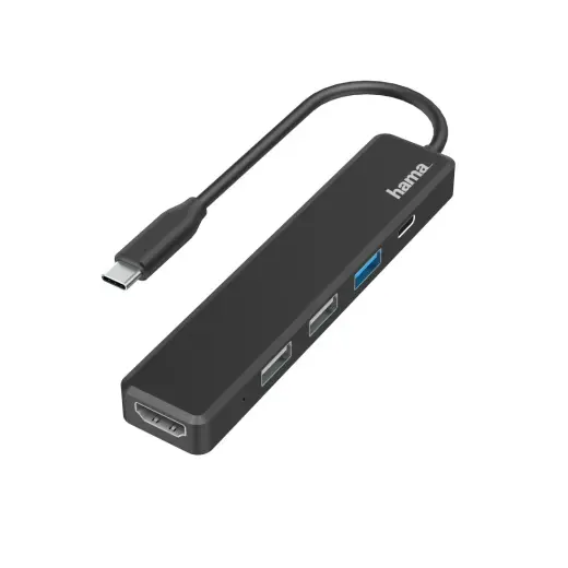 Hama USB-C 5-pordiline jaotur 00200117 must