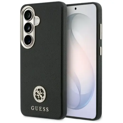 Guess Rhinestone Round Logo maciņš ar MagSafe atbalstu telefonam Samsung Galaxy S26 (S942) melns