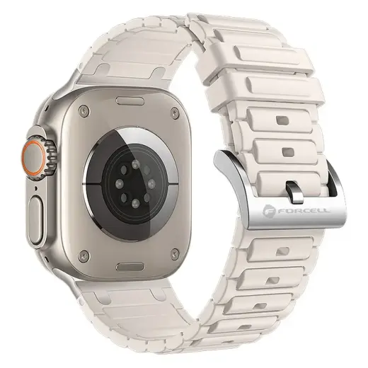 Forcell F-Design FA06 išmaniojo laikrodžio dirželis Apple Watch (42/44/45/49 mm) | silikoninis | baltas