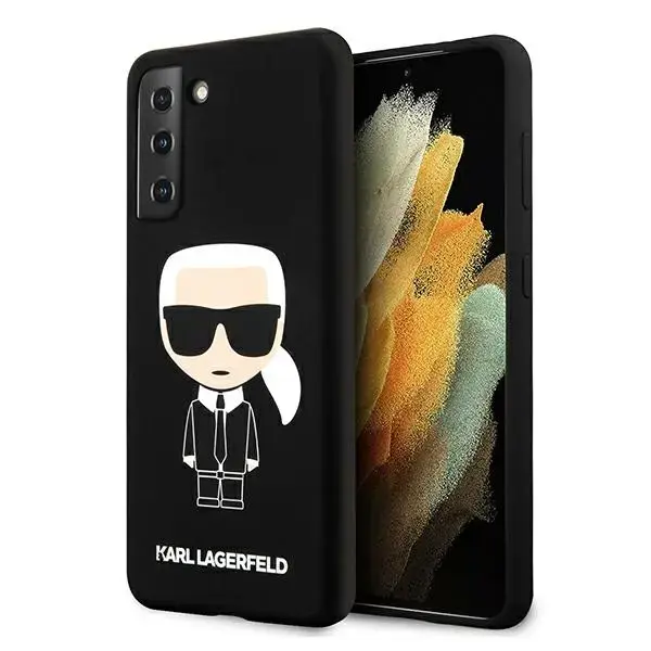 Karl Lagerfeld KLHCS21MSLFKBK S21+ G996 hardcase czarny|black Silicone Iconic