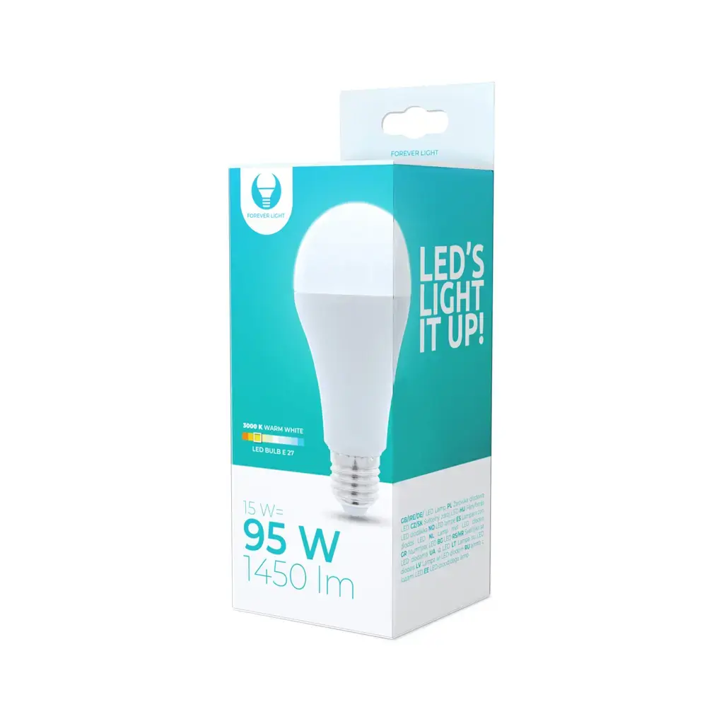 LED bulb E27 A65 15W 230V 3000K 1450lm Forever Light