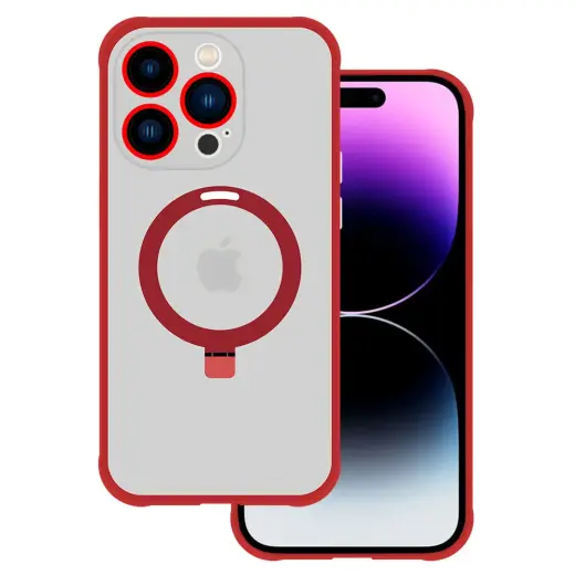 Tel Protect Magical maciņš ar statīvu un MagSafe atbalstu telefonam iPhone 15 Plus sarkans