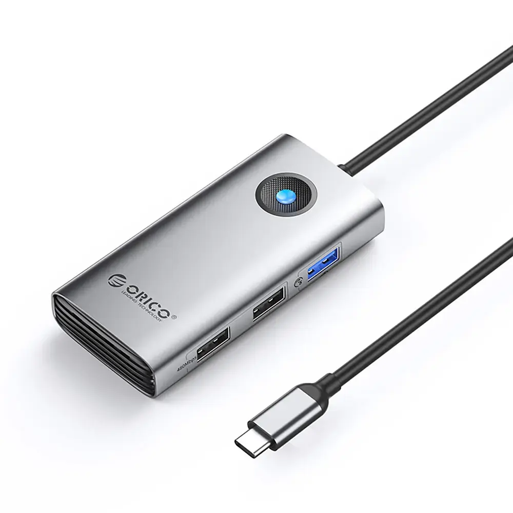 Orico PW11-5P USB-C Hub Docking Station 1x USB-A 3.0 + 2x USB-A 2.0 + 1x USB-C PD + 1x HDMI - Gray