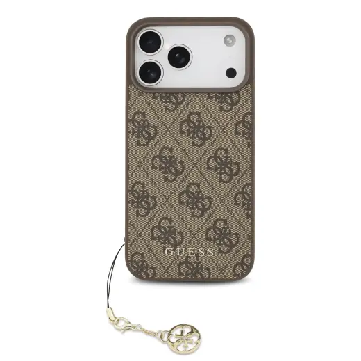 Guess 4G Charm Case for iPhone 17 Pro Max Tone on Tone Brown