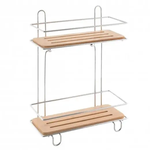 Wall shelf two-tier bamboo Bonja