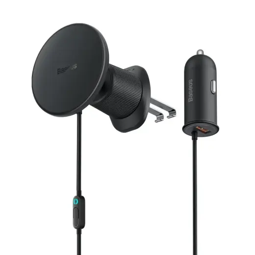 Baseus CW01 automašīnas lādētājs | 15W, 25W | MagSafe, induktīvs | USB | melns