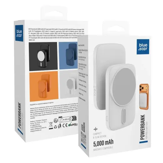 Powerbank compatible with MagSafe Blue Star Slim DG-P8 15W 5000 mAh biały