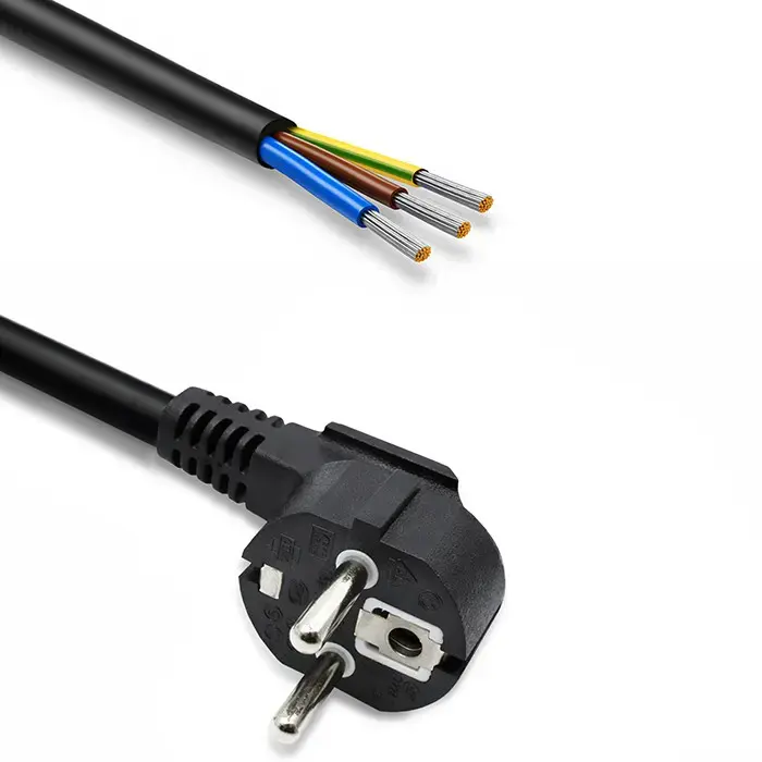 Qoltec SCHUKO CEE 7/7 power cable | copper Cu | stripped and soldered | 3x1.50 mm² | 5m