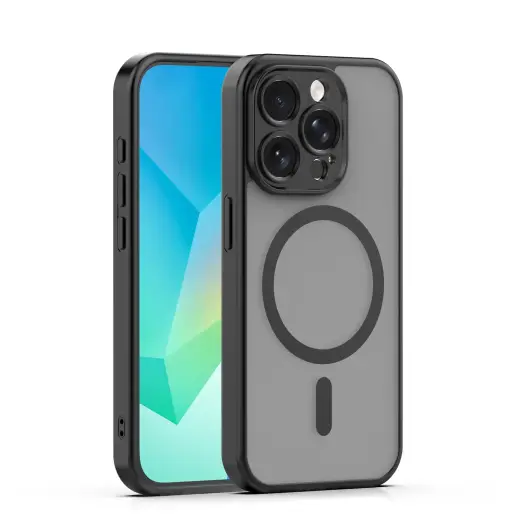 Mag Matt phone case with MagSafe support for iPhone 14 Pro black
